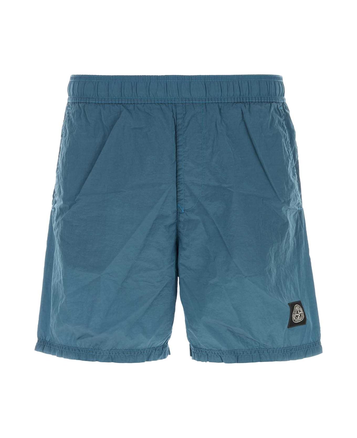 Stone Island Air Force Blue Nylon Swimming Shorts - BLUEACCIAIO