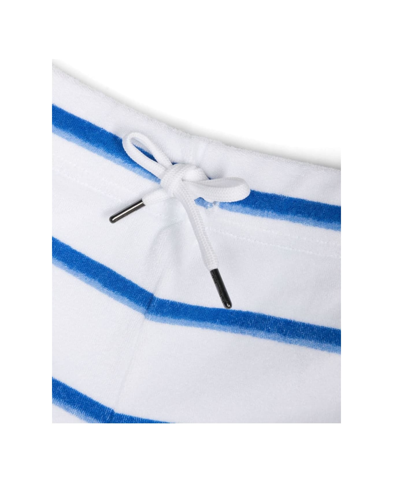 Ralph Lauren Blue And White Striped Set With Pony - White