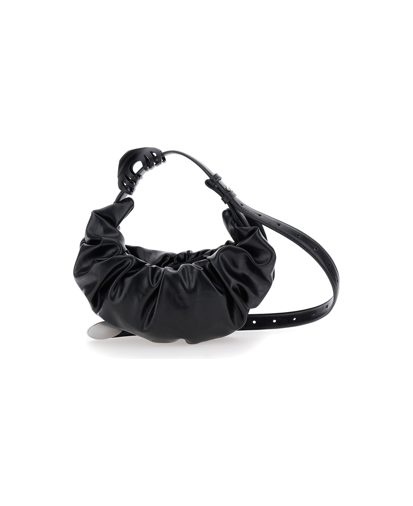 Diesel 
grab D
 Black Handbag With Adjustable Shoulder Strap And Hair Clip Detail On The Handle In Ecoleather Woman - Black