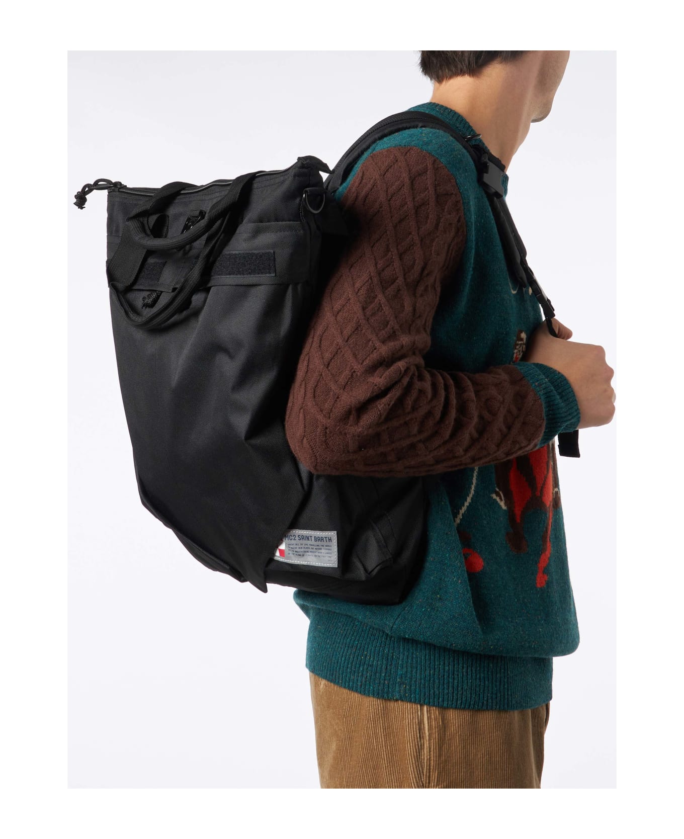 MC2 Saint Barth Canvas Black Backpack Helmut - BLACK
