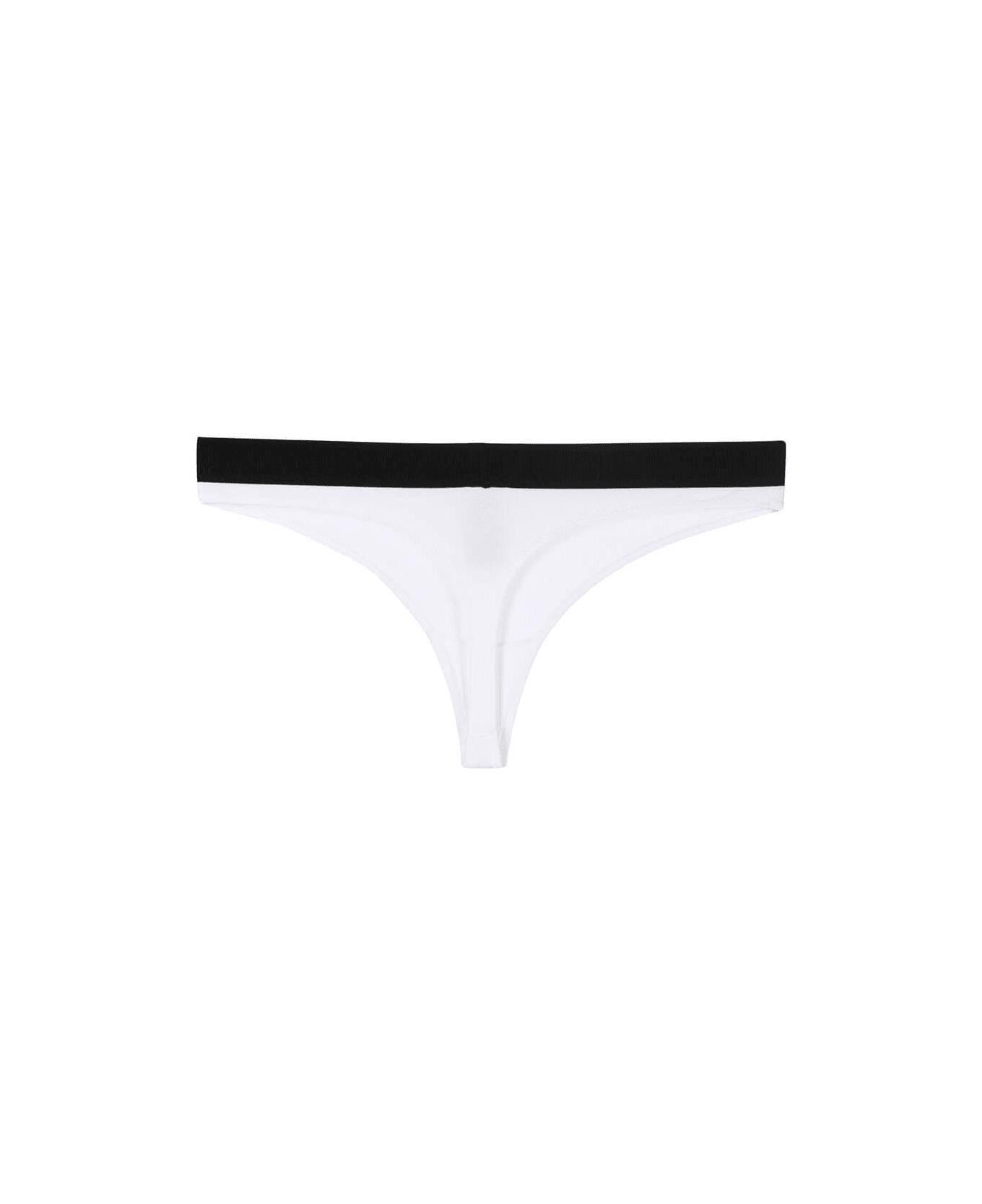 Tom Ford 'signature' White Thong With Branded Waistband In Stretch Modal Woman - White
