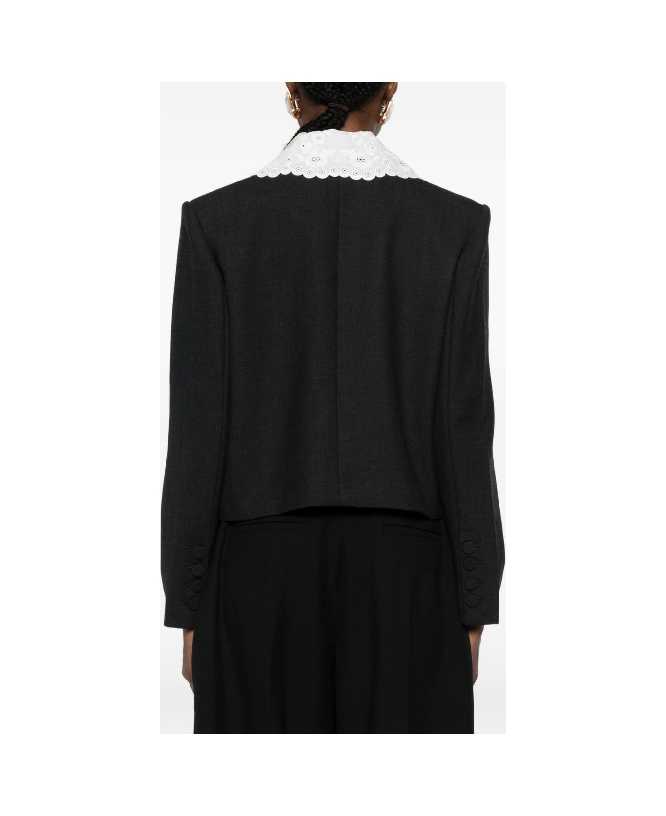 self-portrait Wool Jacket - Grey