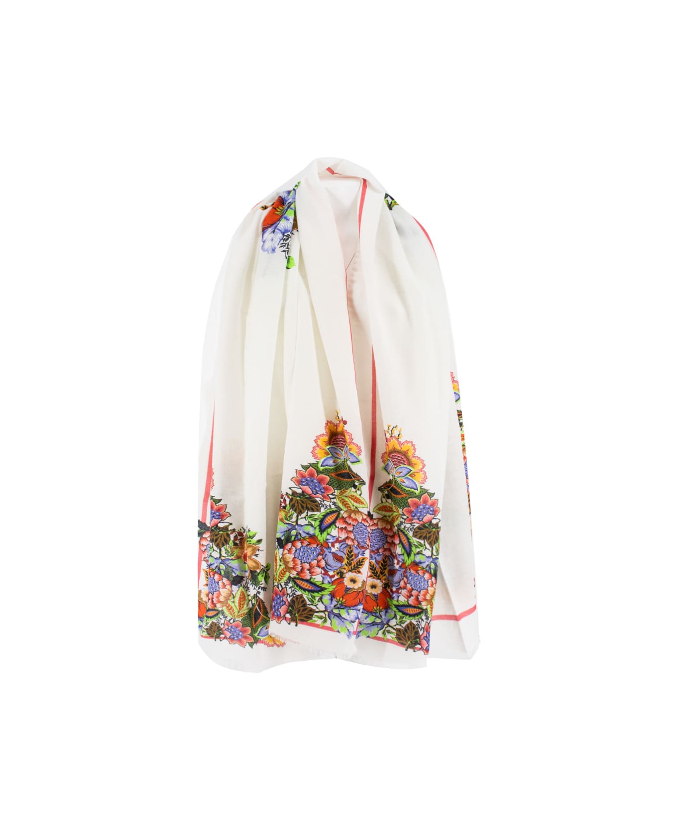 Etro Scarf Etro 'bouquet' Made Of Cotton And Modal - PRINT ON WHITE BASE