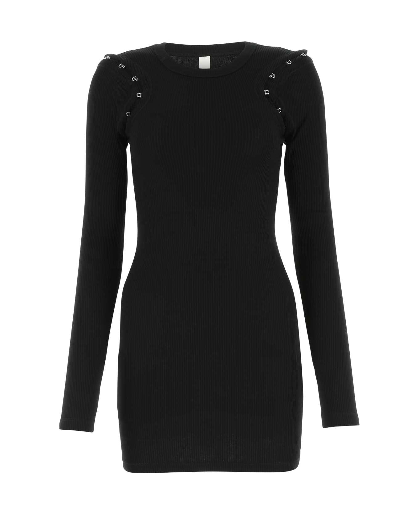 Dion Lee Black Stretch Cotton Mini Dress - BLACK