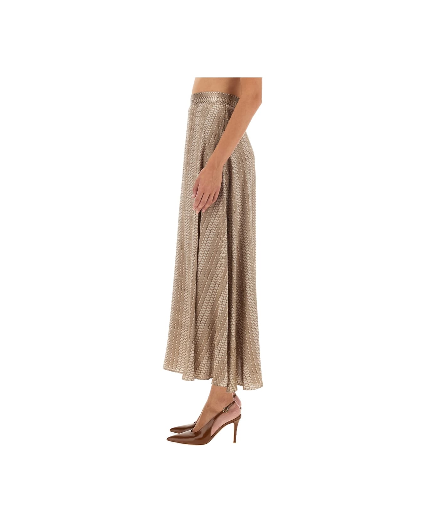 Kiton Midi Skirt - BEIGE