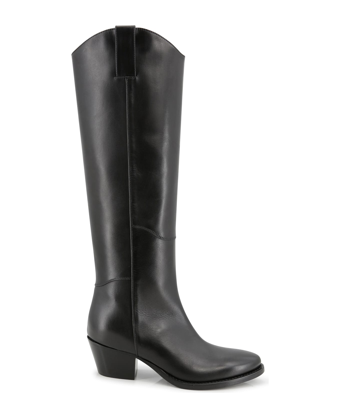 Parosh Anshoe Black Leather Boots - BLACK