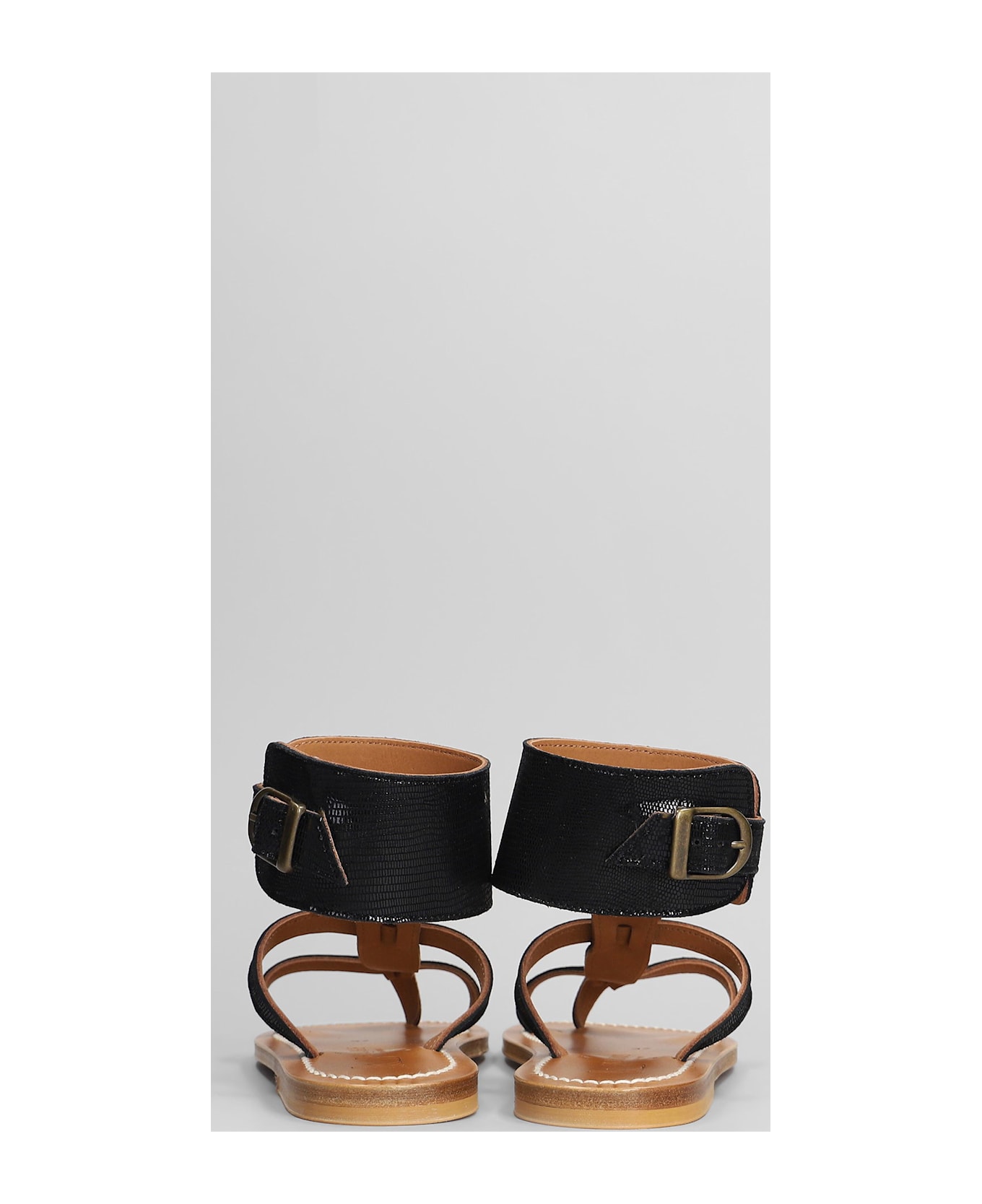 K.Jacques Caravelle F Flats In Black Leather - black