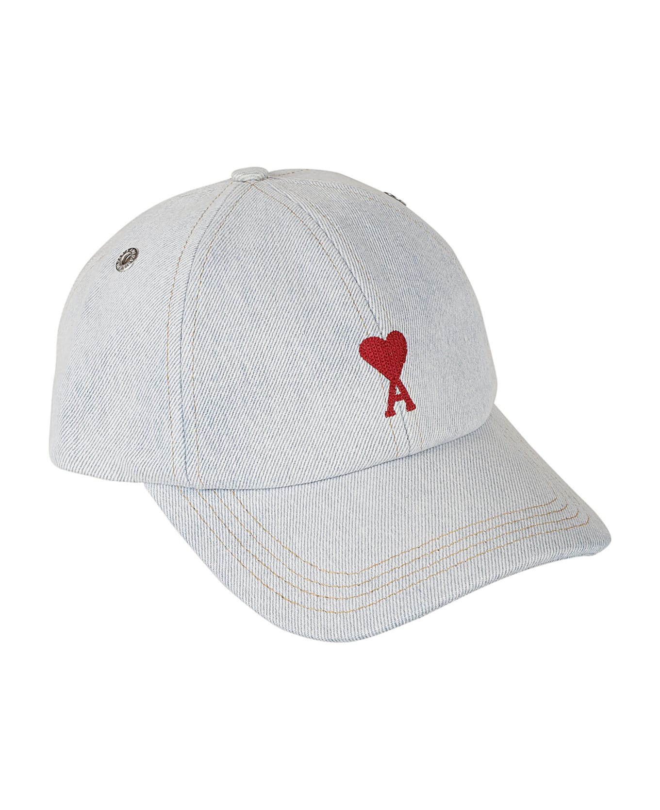 Ami Alexandre Mattiussi Heart Embroidered Cap - Blue Javel 帽子