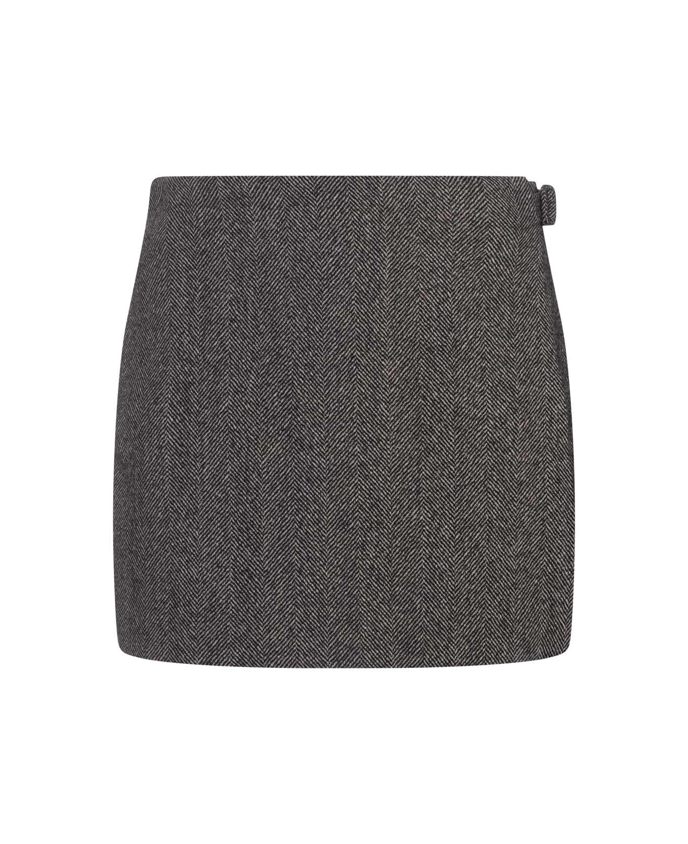 Ermanno Scervino Shorts-skirt With Herringbone Pattern - Black