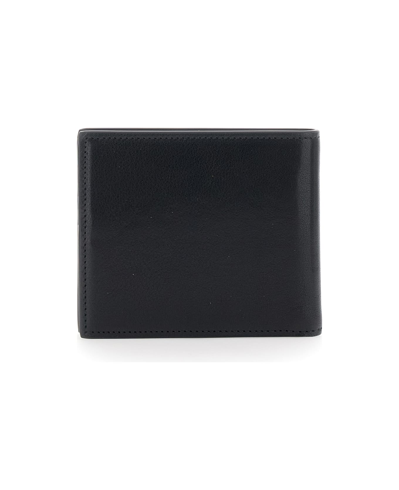 Dolce & Gabbana Black Card Bi-fold Wallet With Logo Plaque On The Front In Leather Man - Black