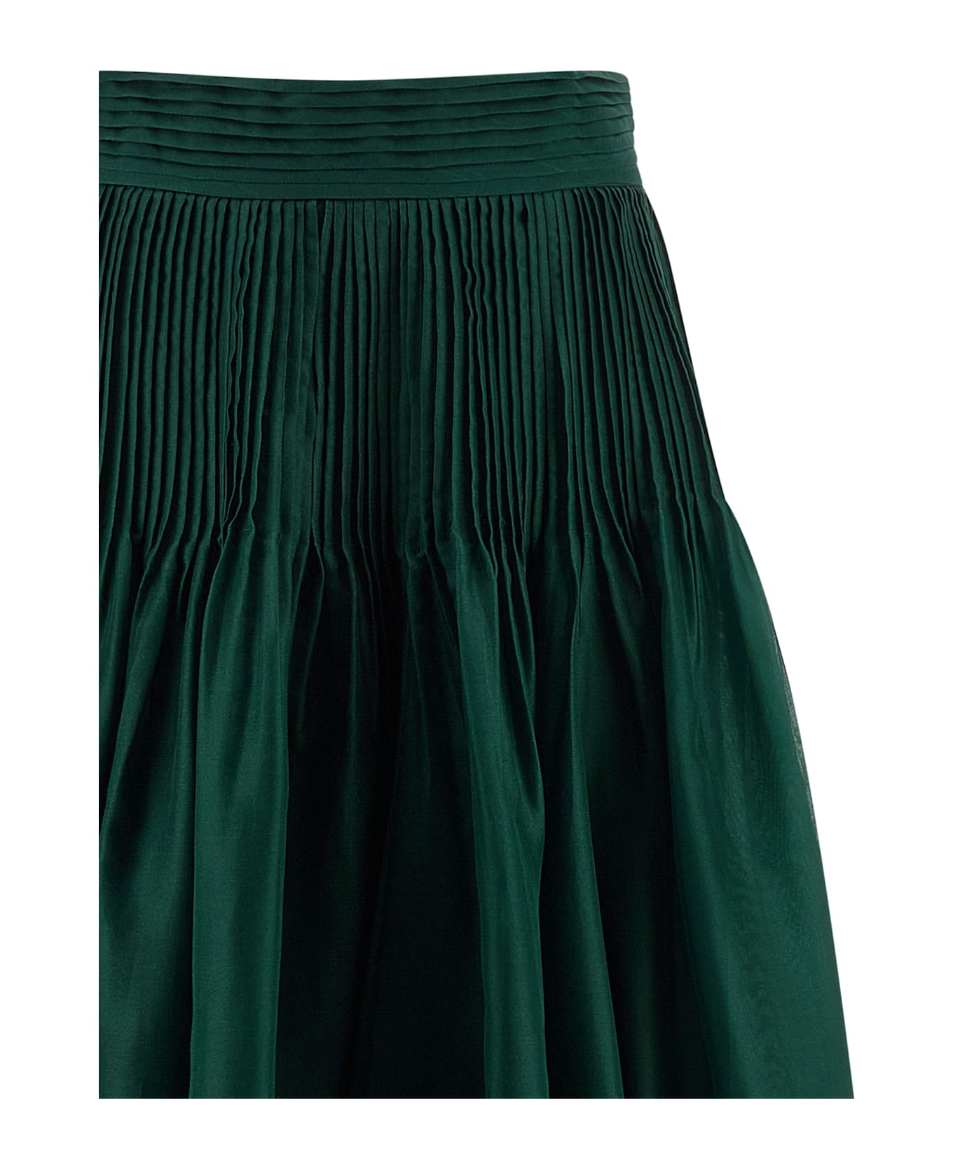 Carolina Herrera 
pintucked Organza
 Skirt - Green
