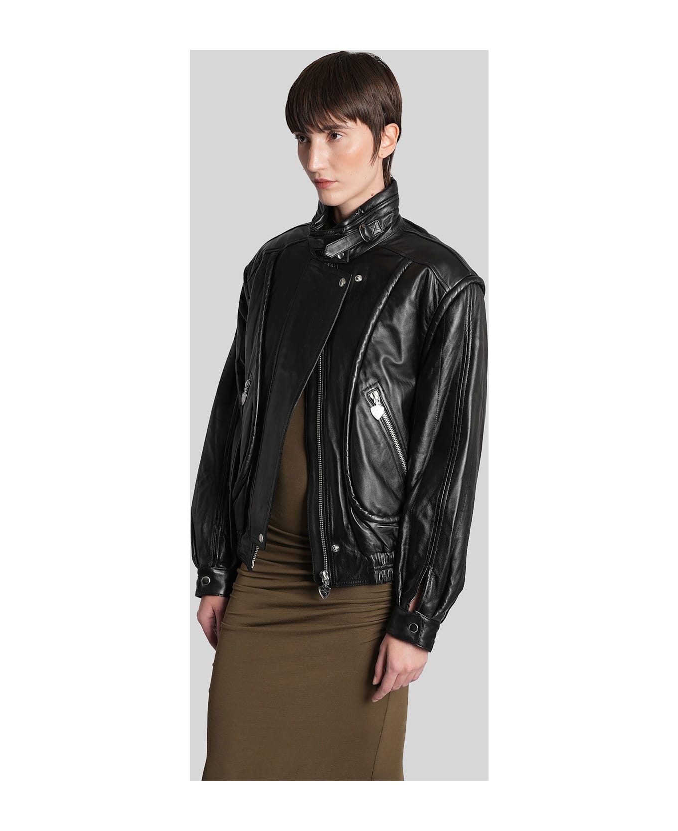 Isabel Marant Carole Leather Jacket In Black Leather - black