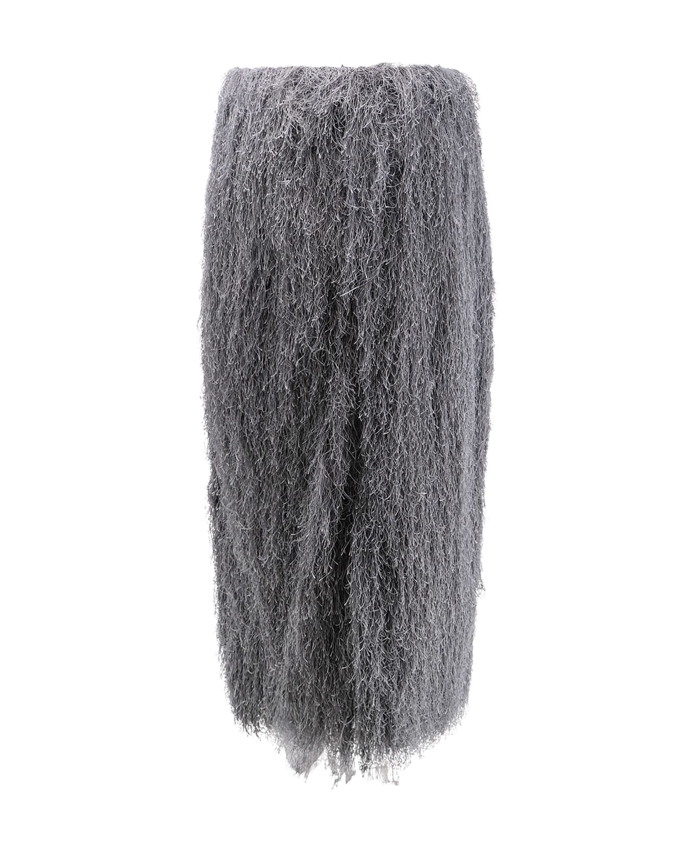 Dries Van Noten Sokna Skirt With Fringes - Grey