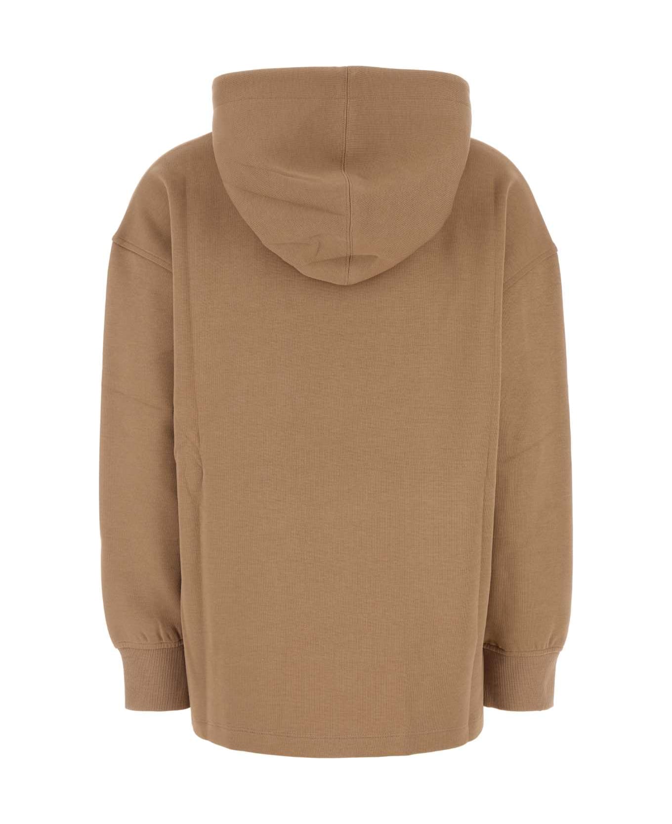 
S Max Mara Biscuit Cotton Blend Oversize Visiera Sweatshirt - Brown