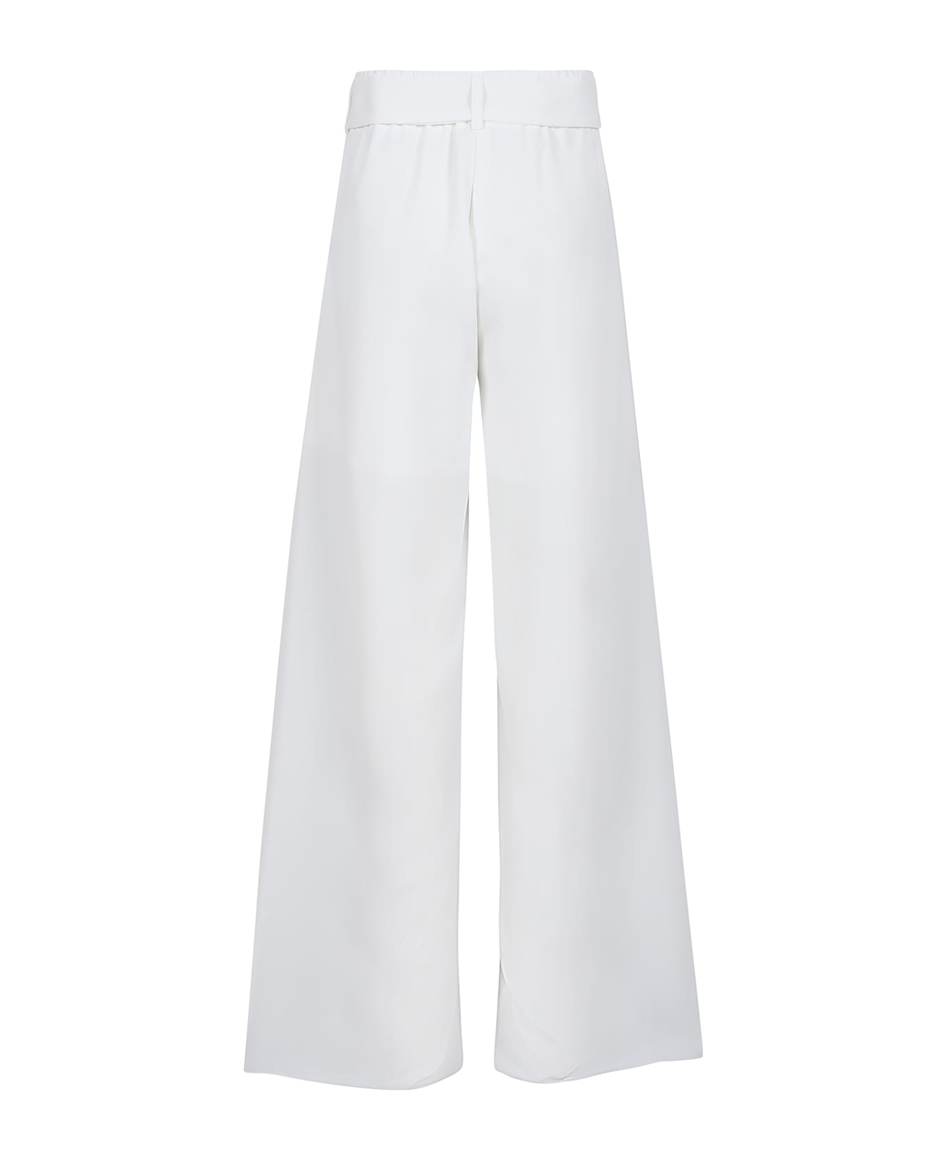 Monnalisa White Trousers For Girl With Bow Belt - White