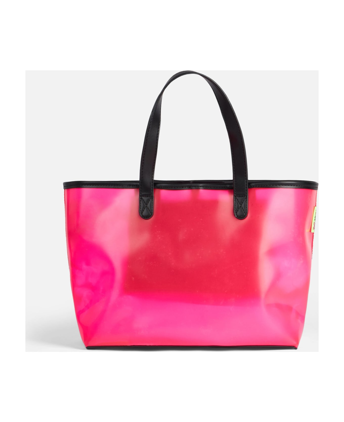 MC2 Saint Barth Pink Transparent Pvc Beach Bag With Summer Vibes Print - PINK