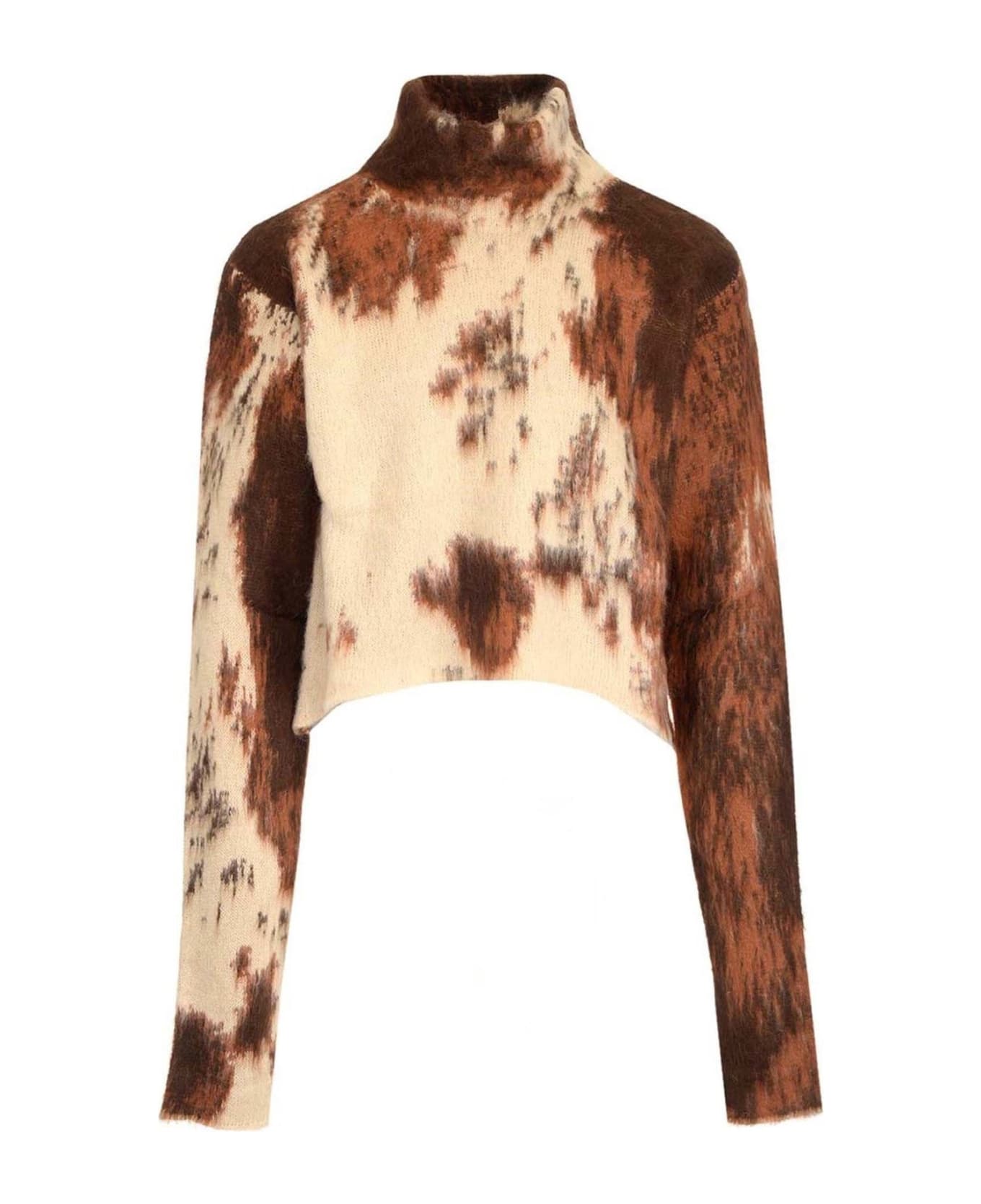 GCDS Cropped Sweater - Brown