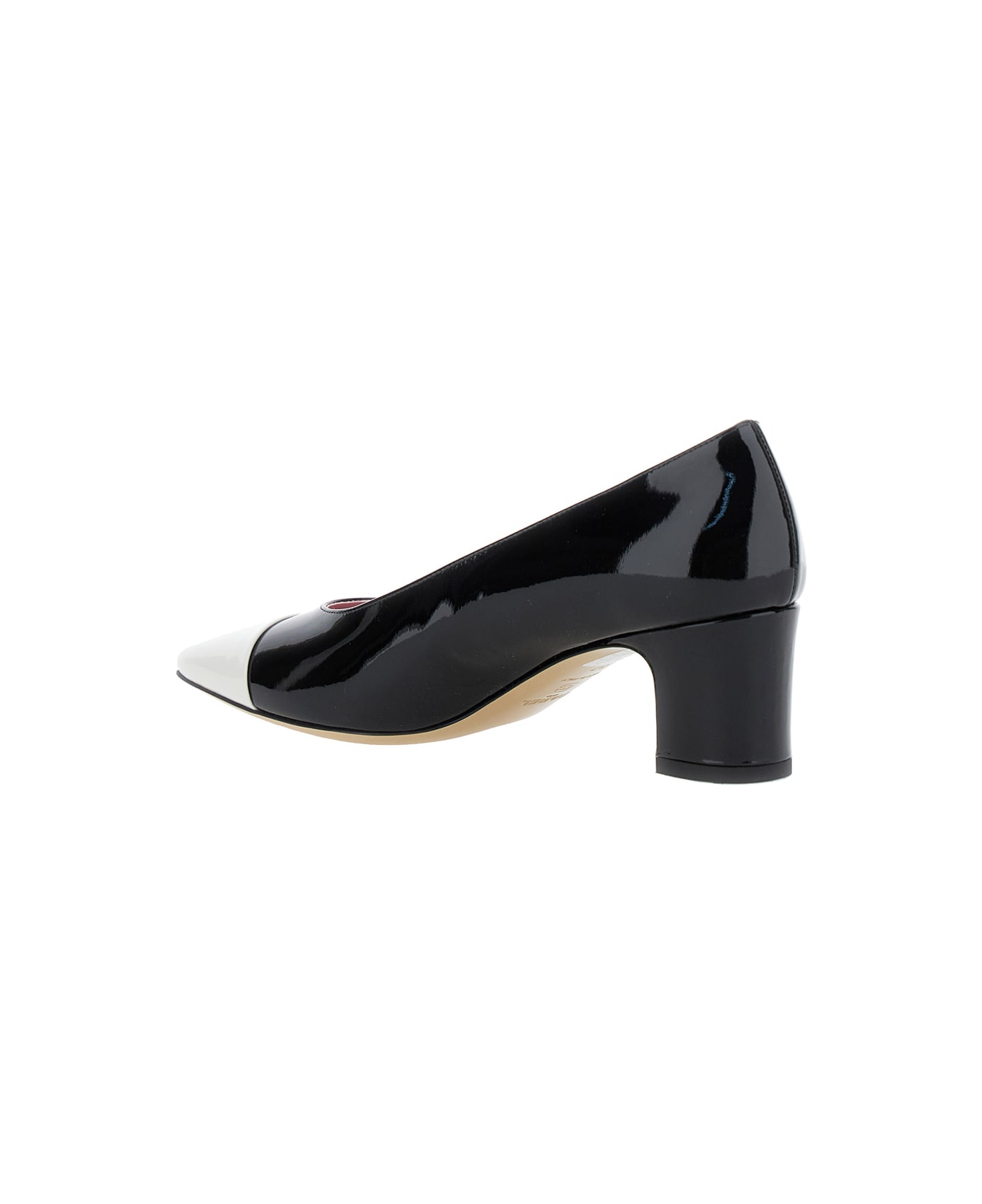 Carel 'edith' Black Pumps With Contrasting Toe In Leather Woman - Black