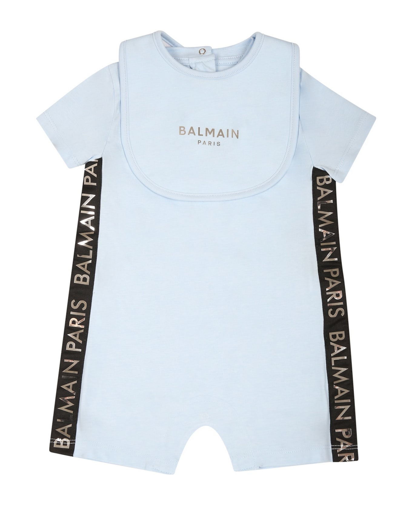 Balmain Light Blue Set For Baby Boy With Logo - Light Blue