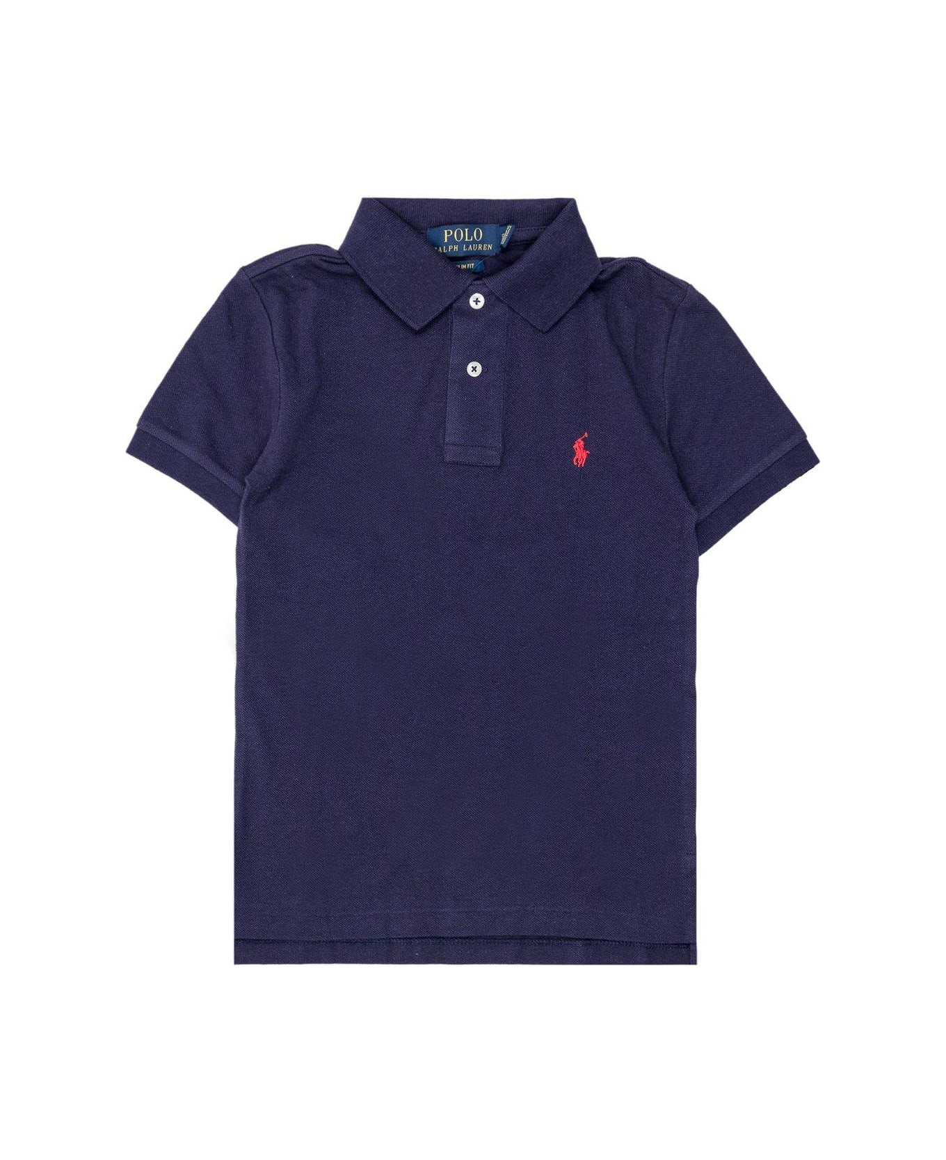 Polo Ralph Lauren Logo Embroidered Short-sleeved Polo Shirt - Blue