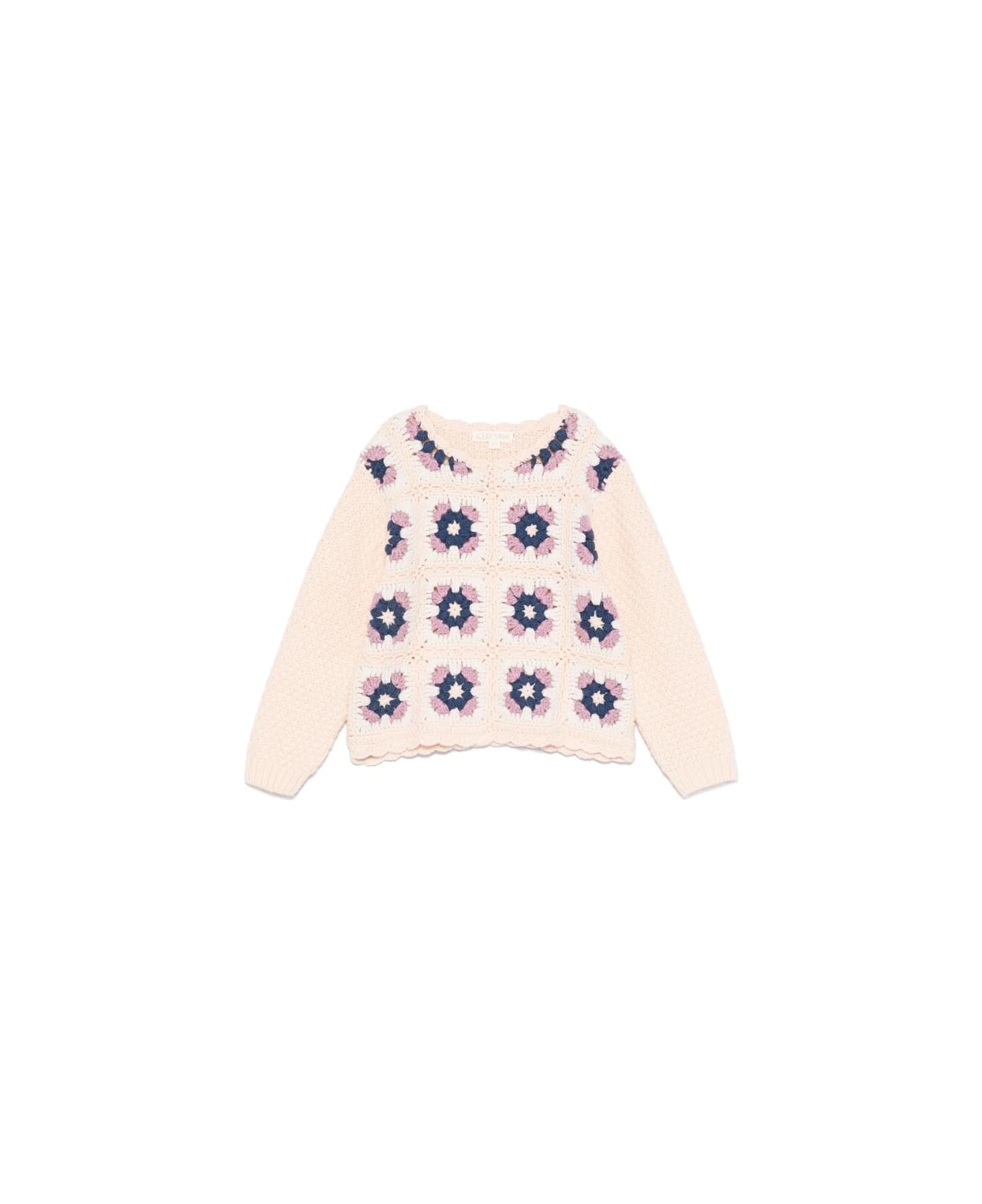 Louise Misha Sweater - WHITE/PINK