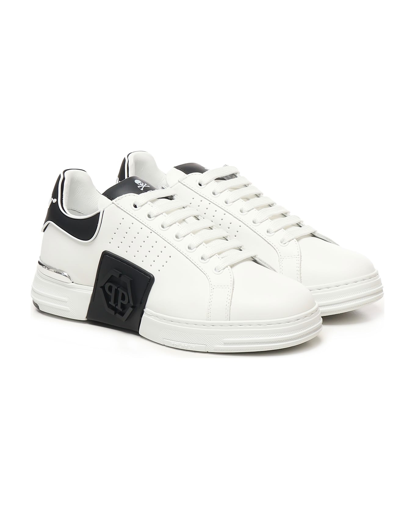 Philipp Plein Hexagon Low Top Sneakers - White / Black