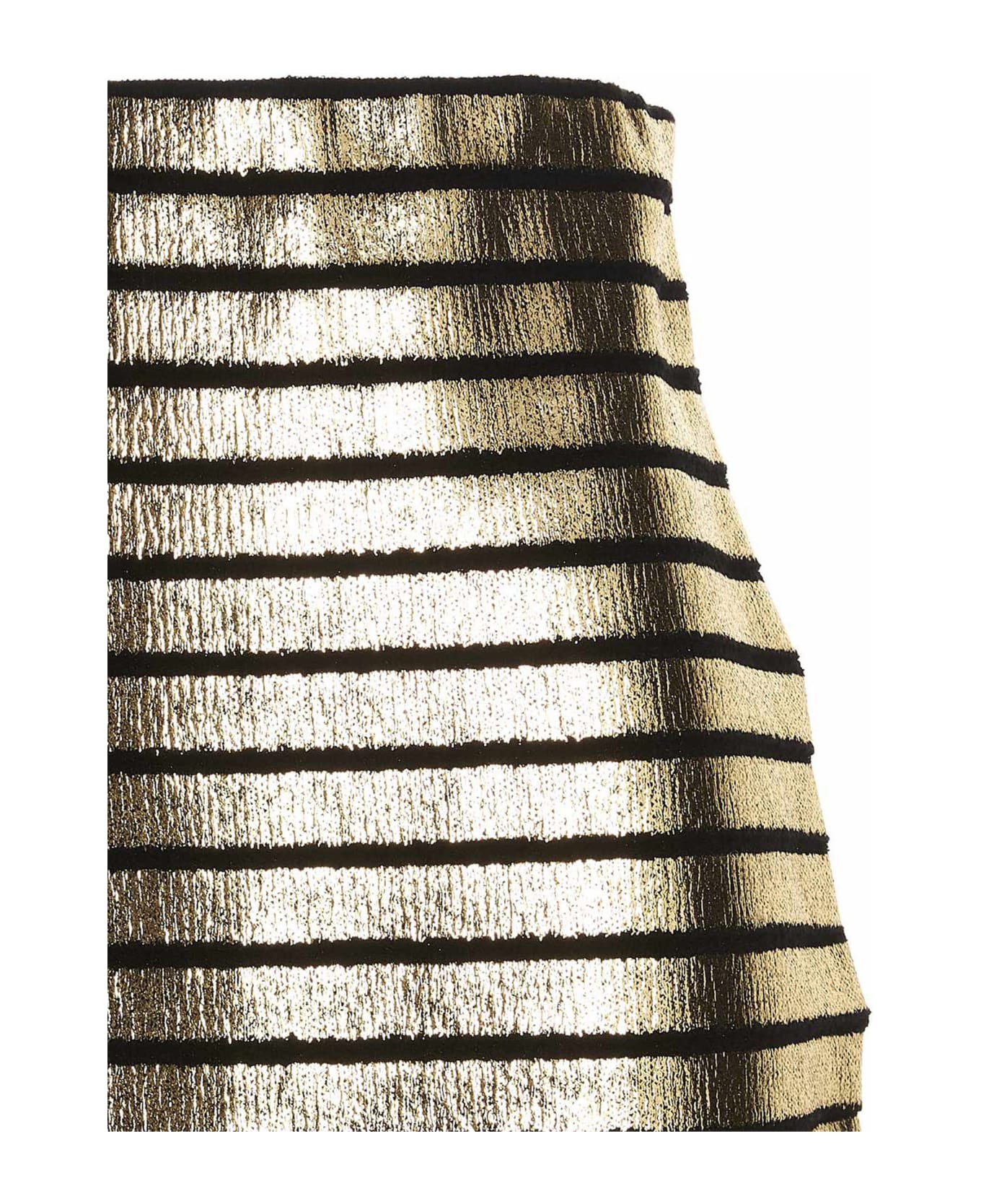 Balmain 'golden Stripe' Skirt - Gold