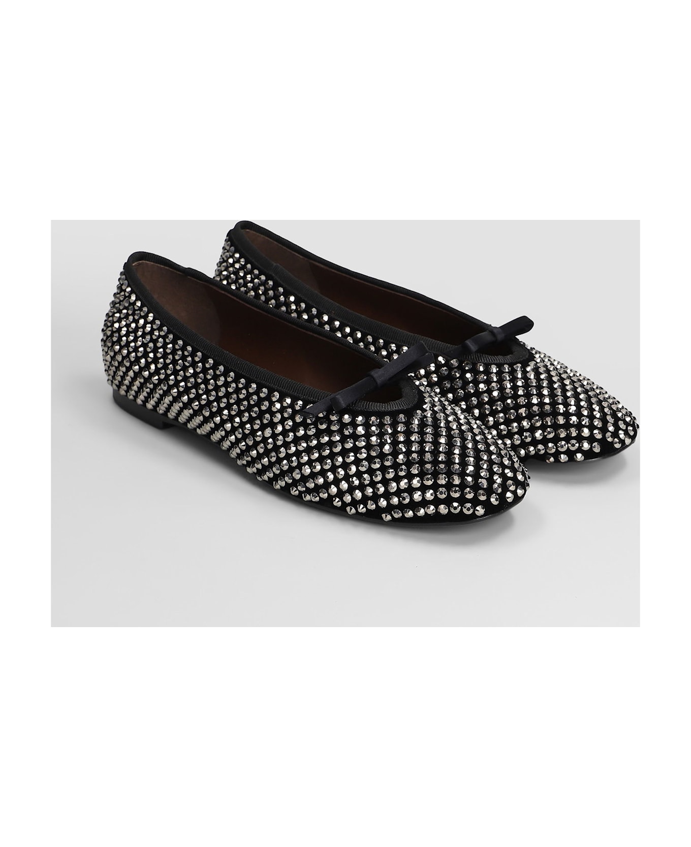 Lola Cruz Ballet Flats In Black Suede - black