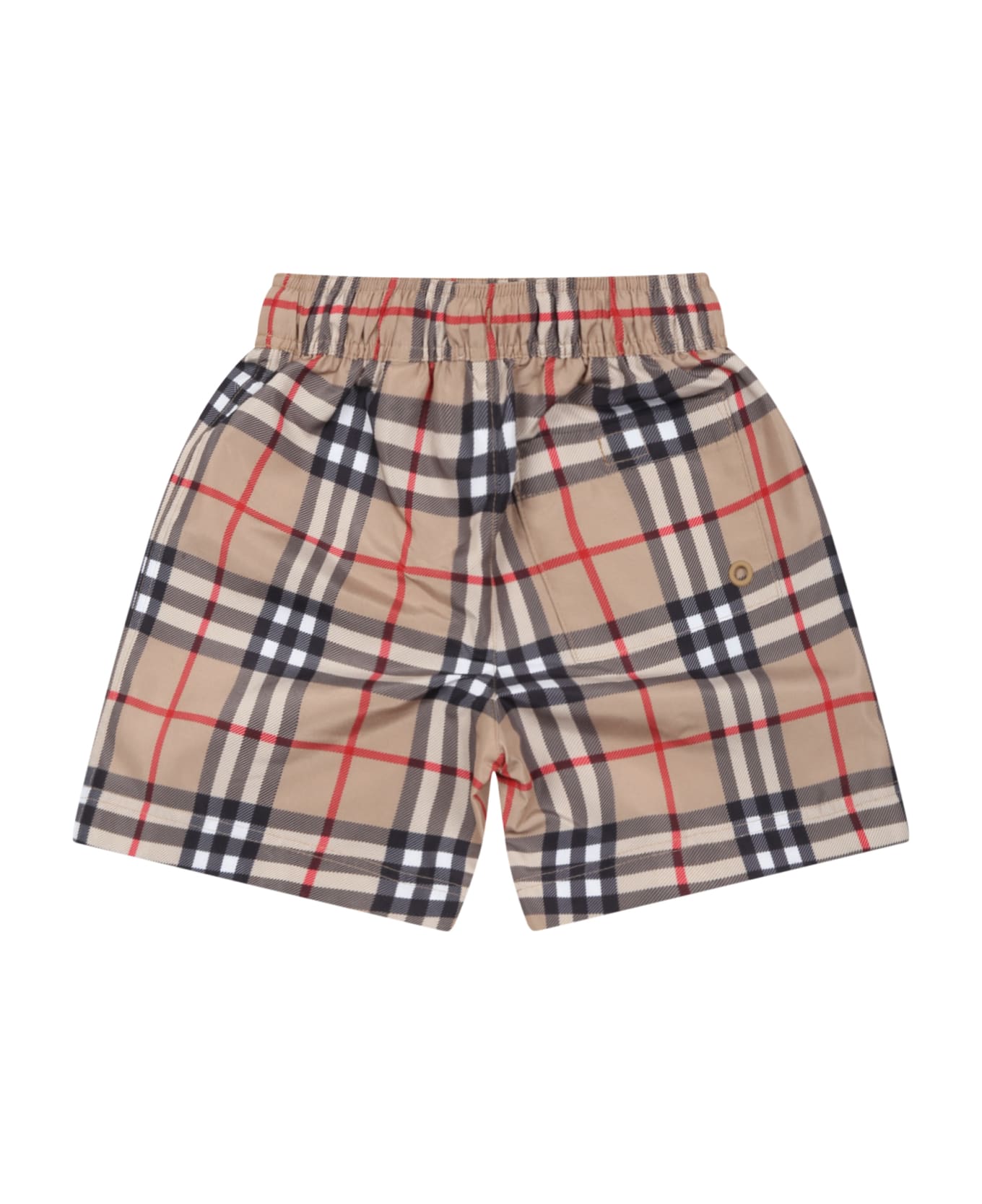 Burberry Beige Boxer For Baby Boy With Iconic Check - Multicolor