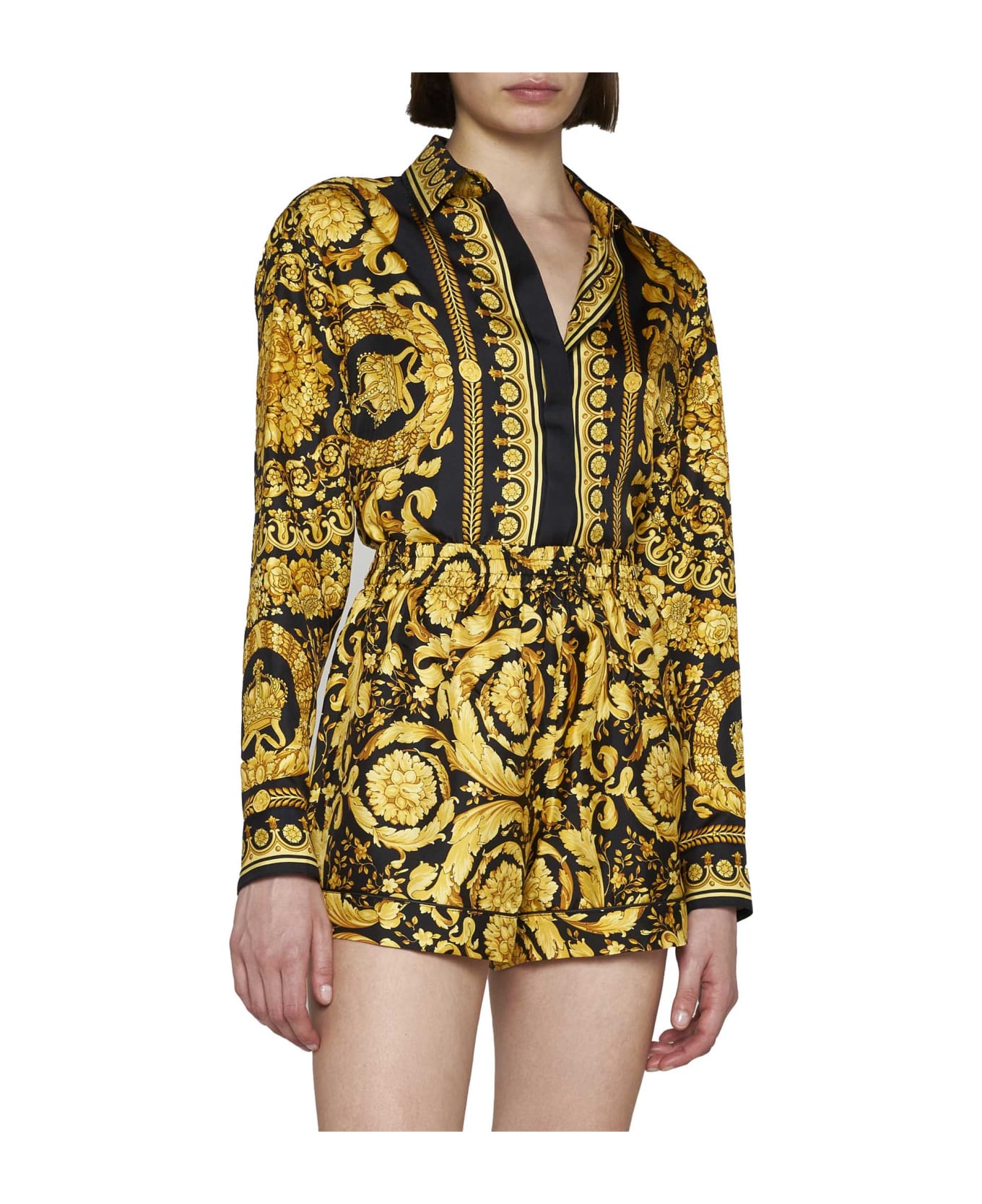 Versace 'barocco' Pyjama Shorts - Gold ショートパンツ