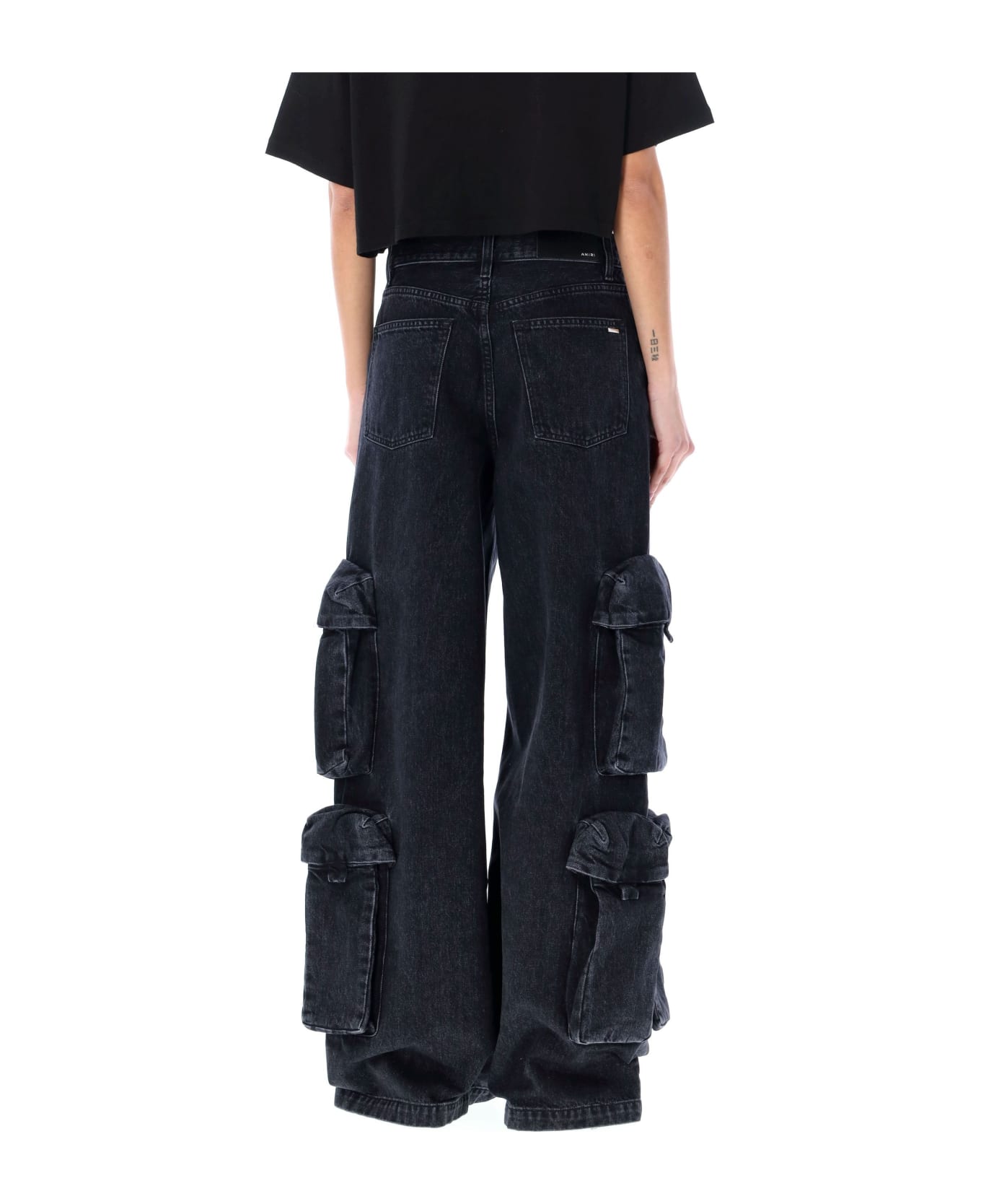 AMIRI Baggy Cargo Jeans - FADED BLACK デニム