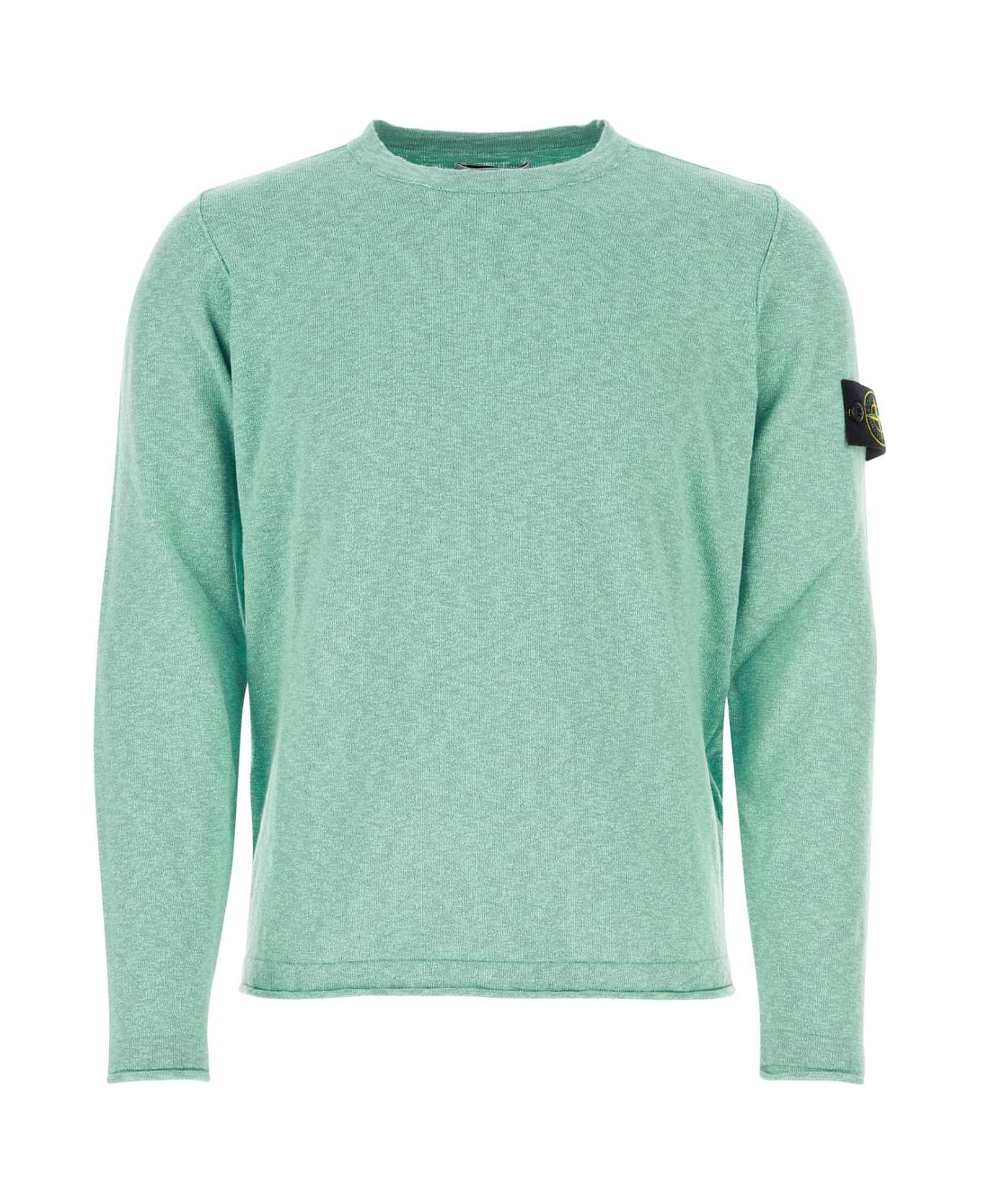 Stone Island Melange Verde Menta Cotton Blend Sweater - VERDEMELANGE