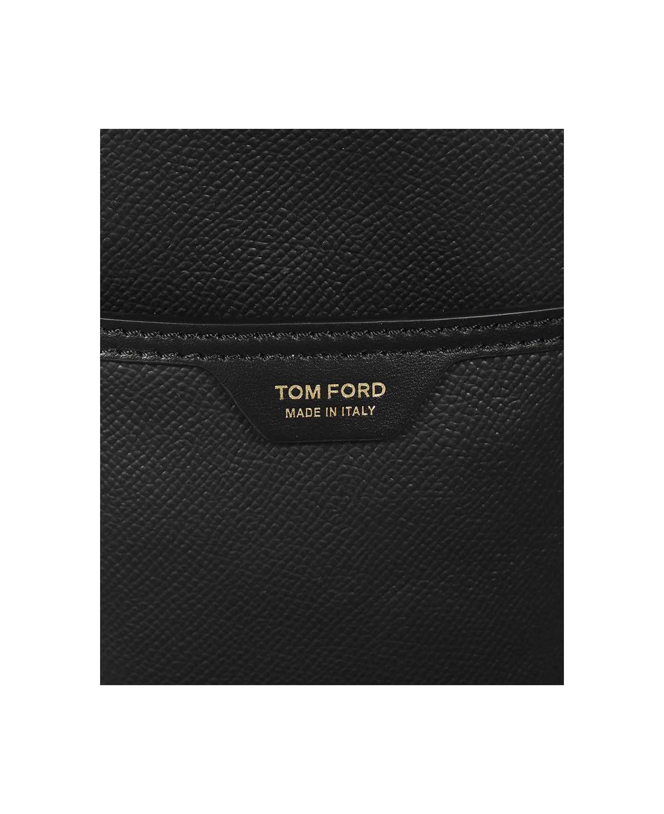 Tom Ford Leather Messenger Bag - black