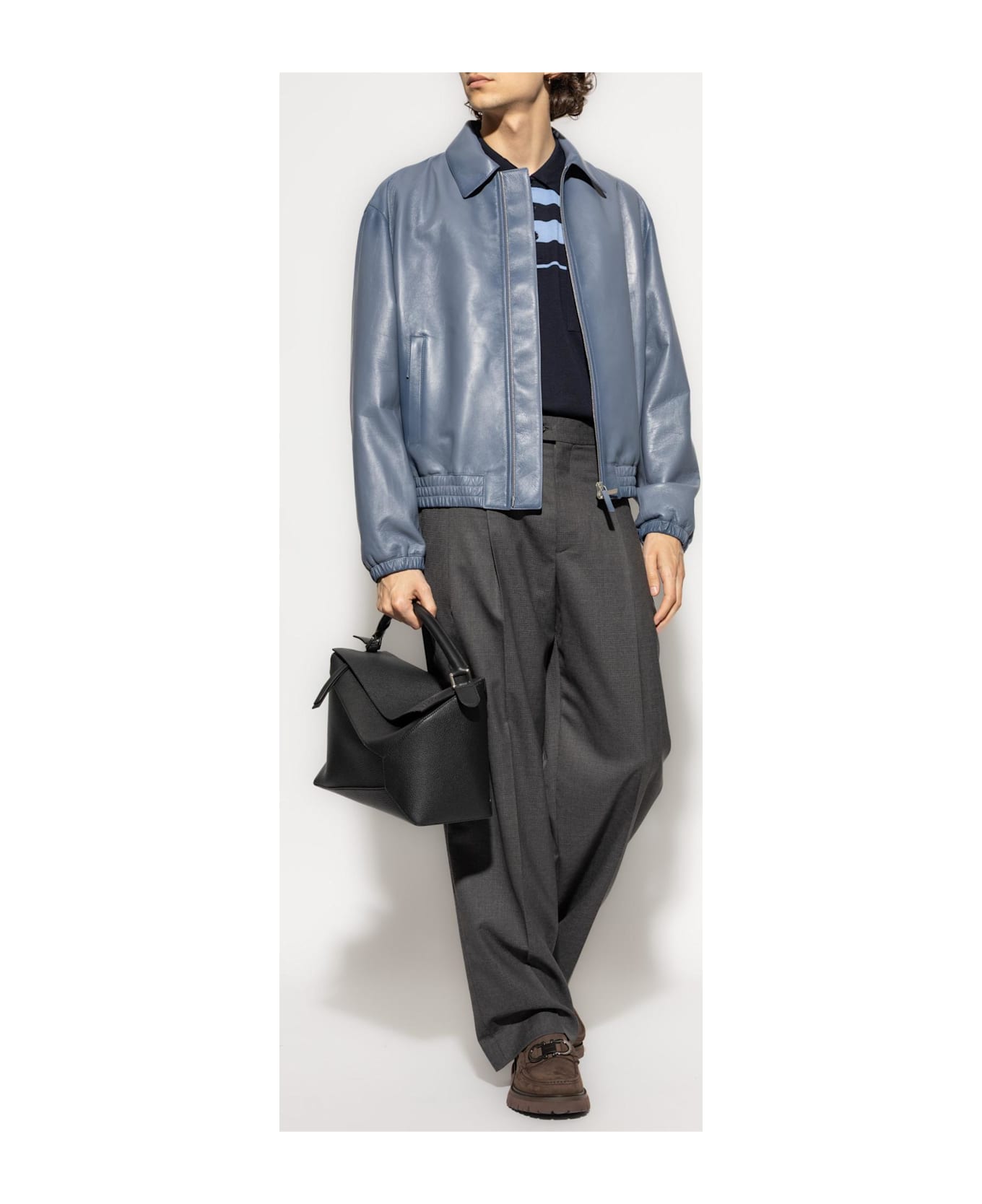 Ferragamo Polo With Logo - BLUE