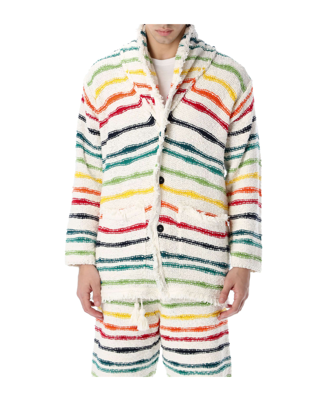 Alanui Island Wave Icon Cardigan - WHITE MULTICOLOR