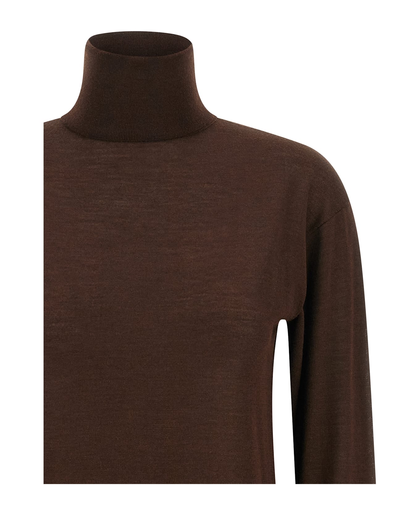 Saint Laurent Turtleneck Sweater Dropped Shoulders - Brown