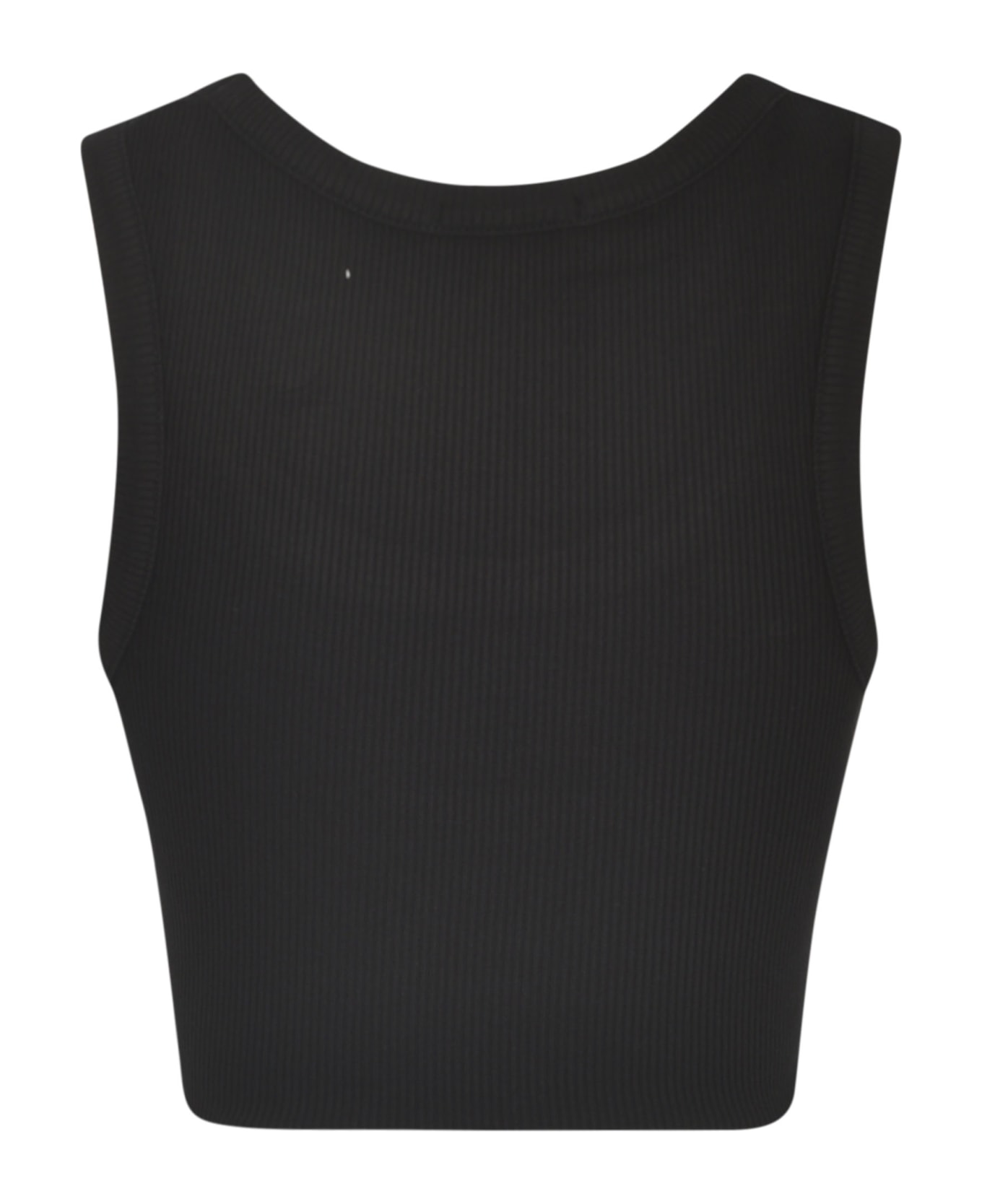AGOLDE Fitted Ribbed Tank Top - Black タンクトップ