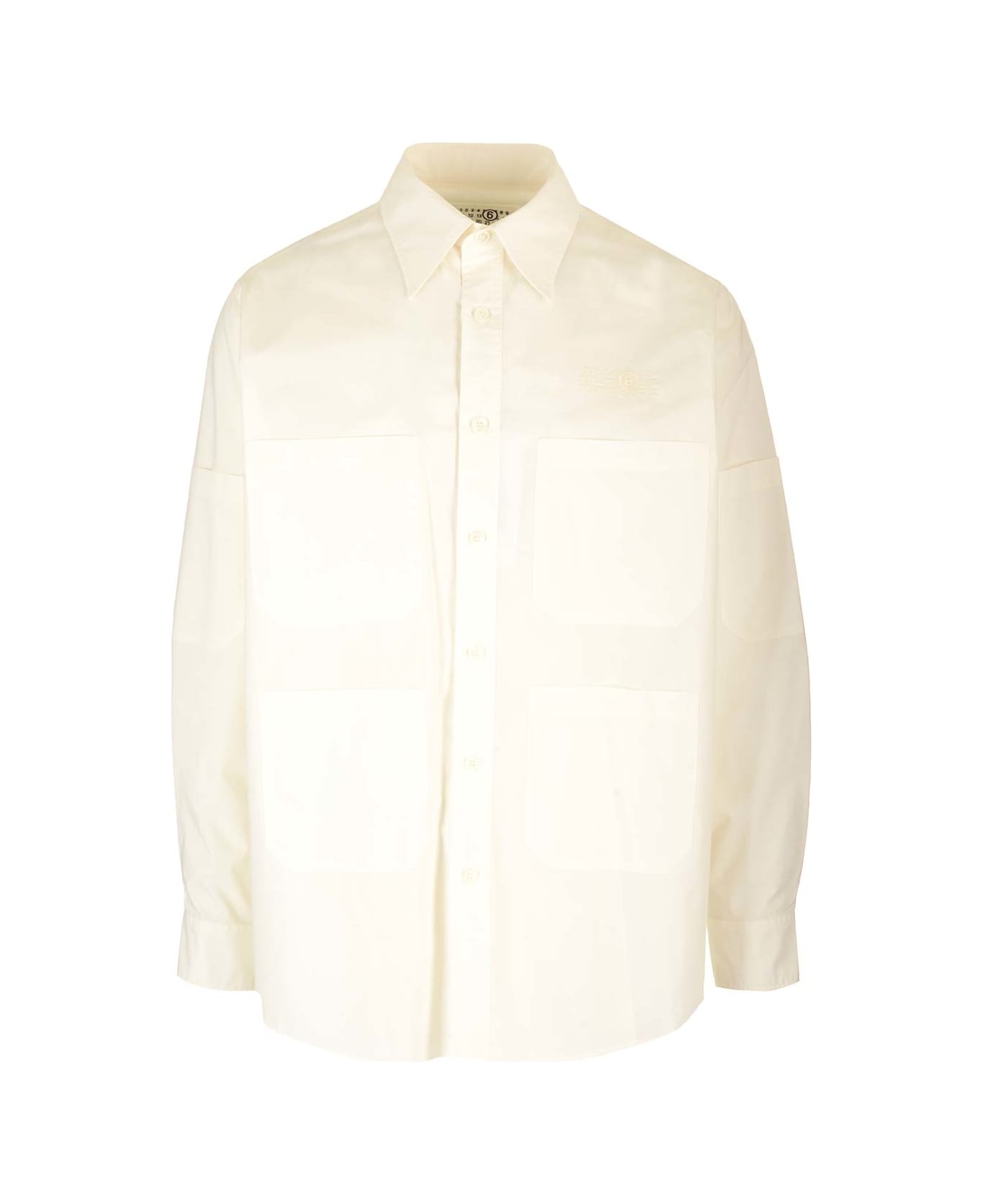 MM6 Maison Margiela Multi-pocket Cotton Shirt - Panna
