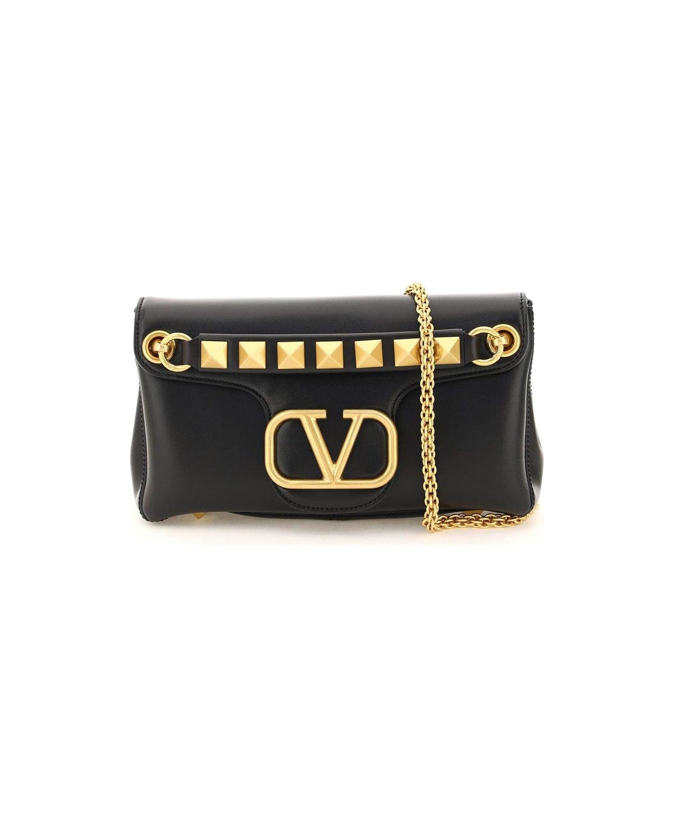 Valentino Garavani Garavani Stud Sign Vlogo Plaque Shoulder Bag - Nero