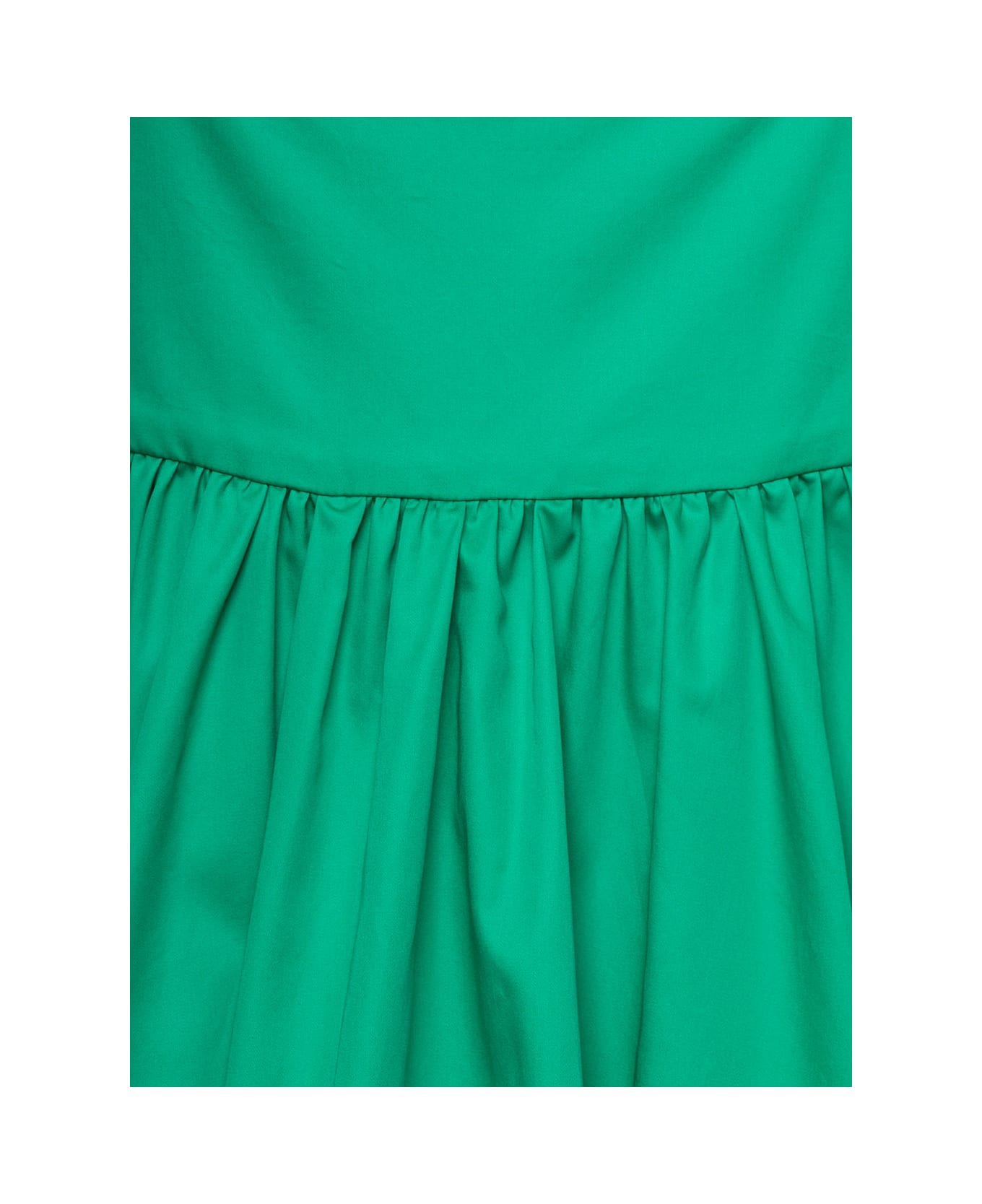 Douuod Mini Emerald Green Dress With Square Neckline In Cotton Woman - Green ワンピース＆ドレス