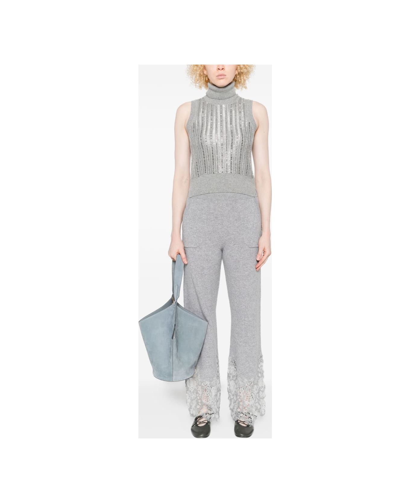 Ermanno Scervino Wool Blend Tank Top - Grey