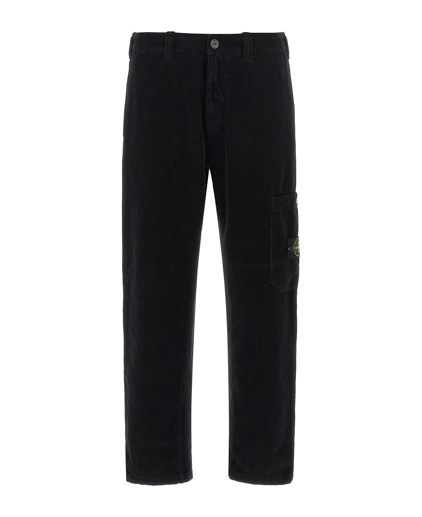 Stone Island Velvet Cargo Pants - Black  