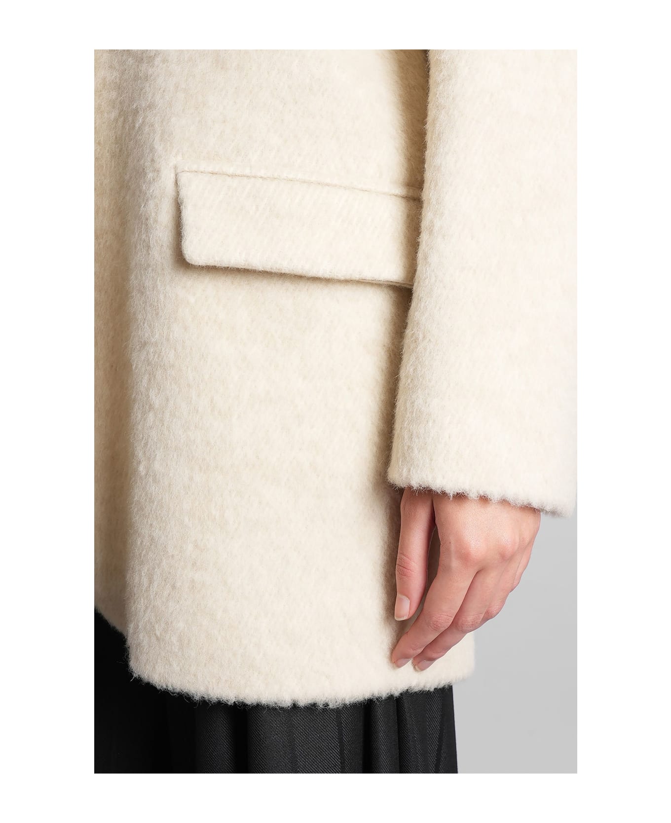 The Andamane Teresa Coat In Beige Wool - beige