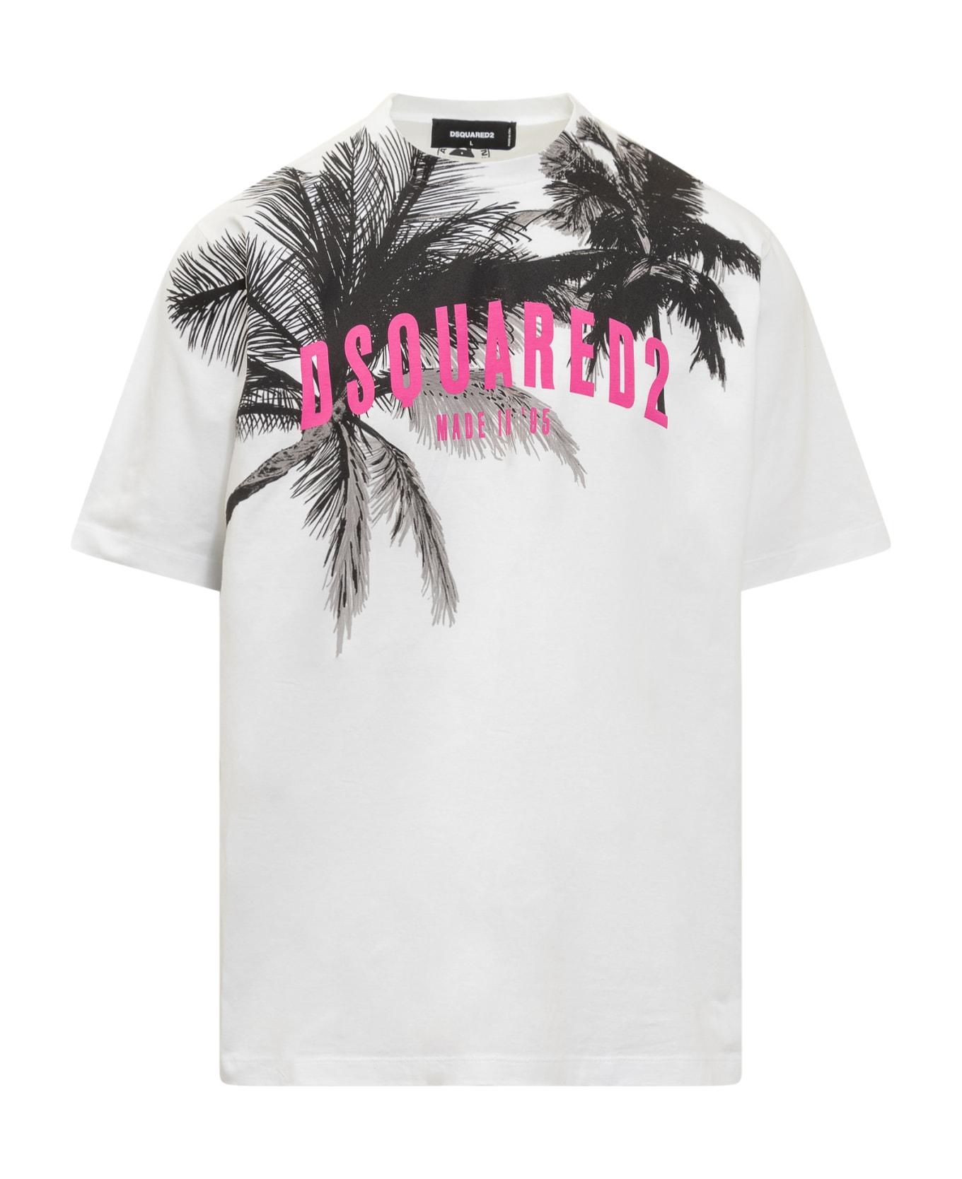 Dsquared2 White D2 Palms Slouch T-shirt - White