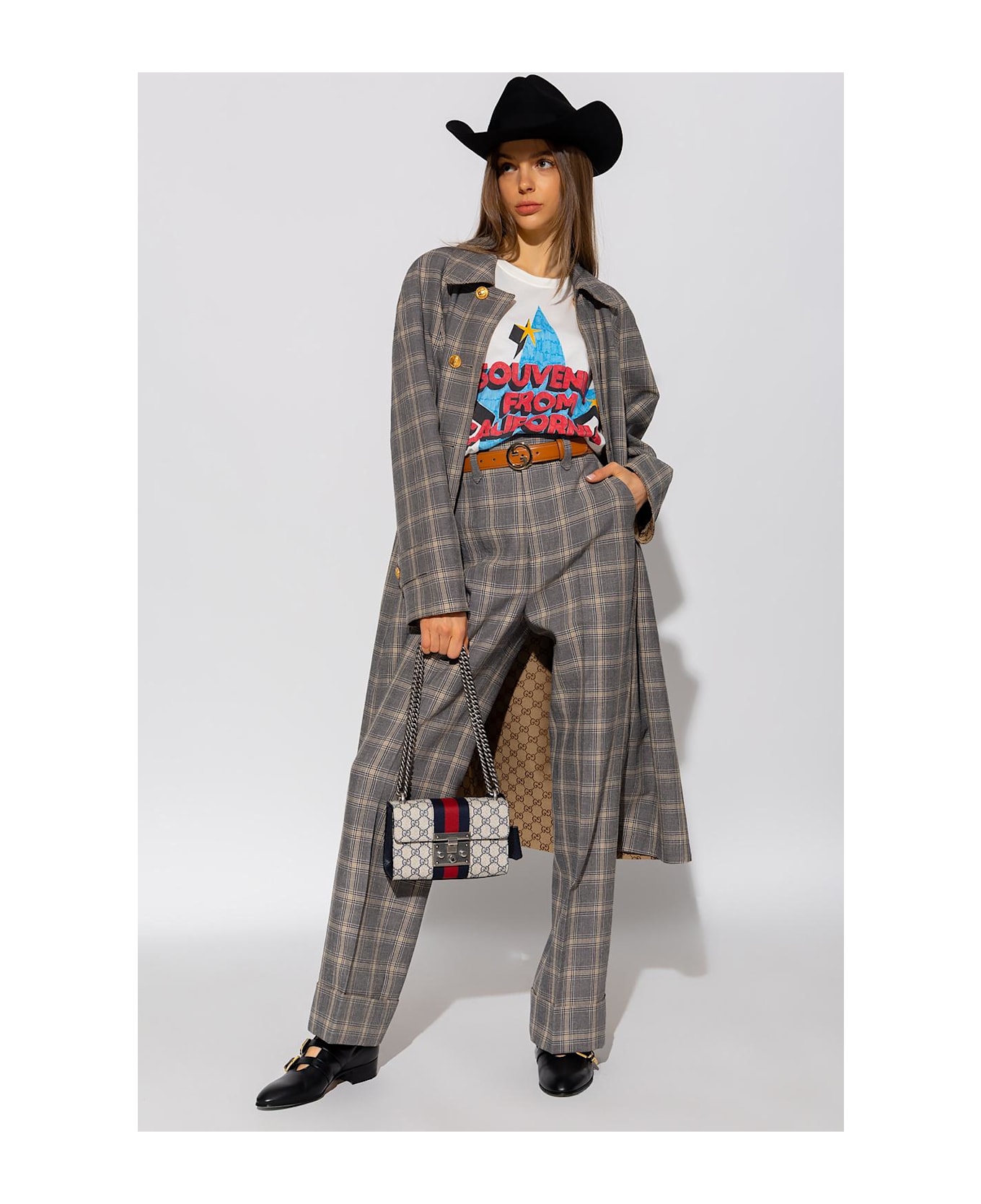 Gucci Checked Trousers - GREY