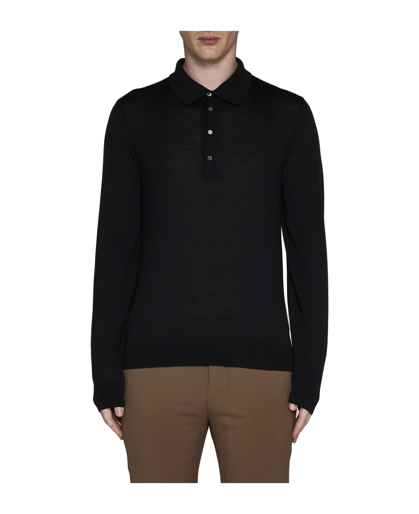 Piacenza Cashmere Polo Shirt - Black ポロシャツ