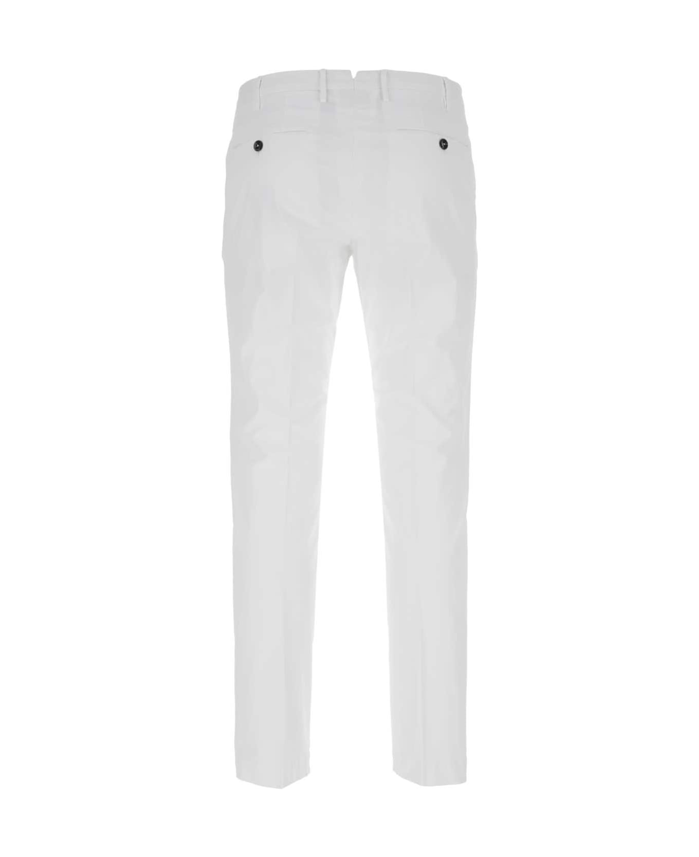 PT Torino White Stretch Cotton Pant - BIANCO