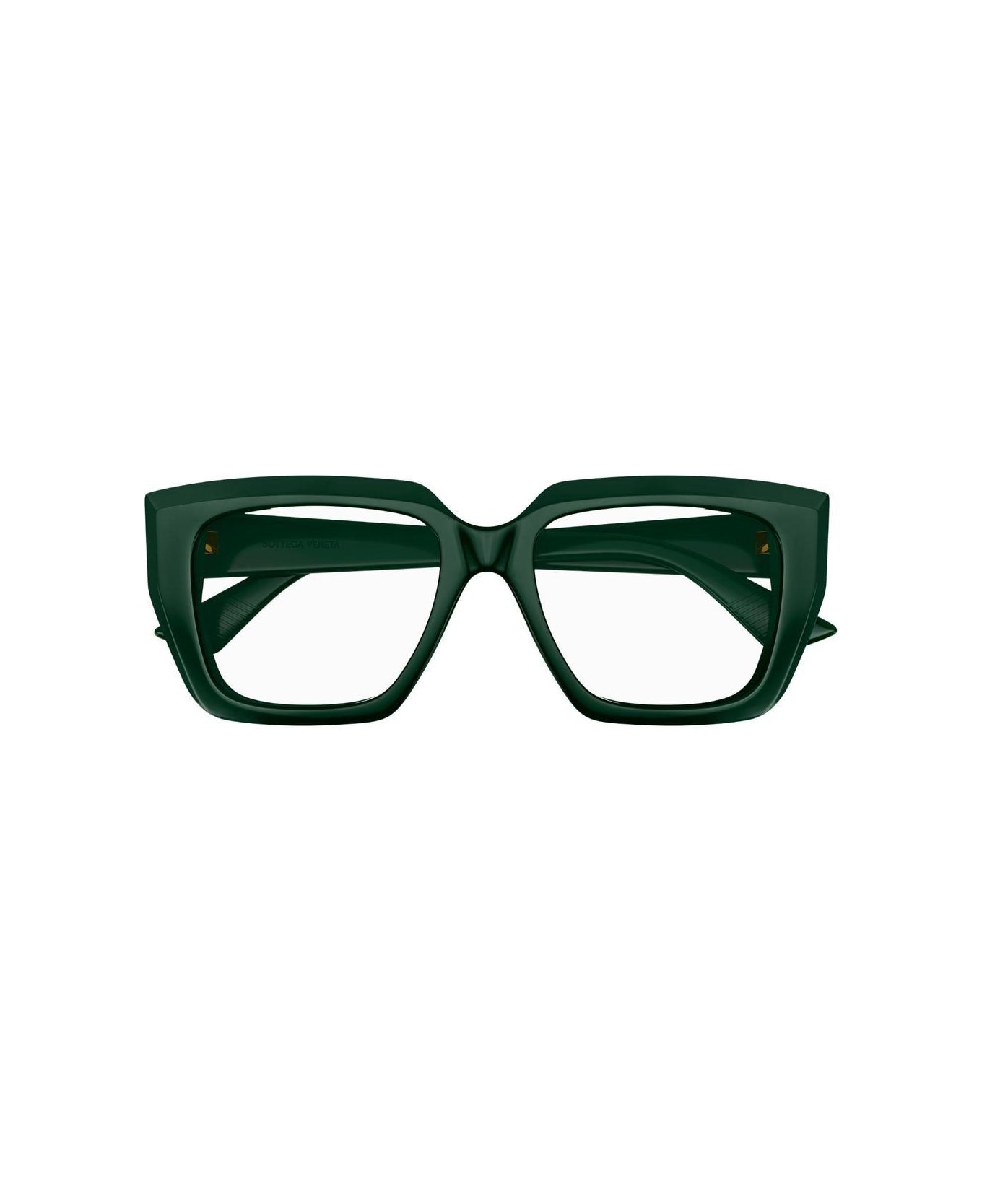 Bottega Veneta Eyewear Square Frame Glasses - GREEN-GREEN-TRANSPARENT