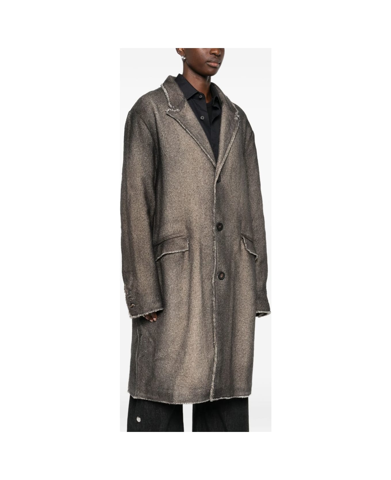 Avant Toi Wool Single-breasted Coat - Brown