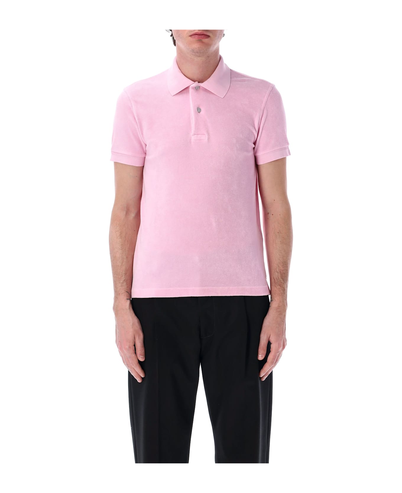 Tom Ford Towelling Polo - PINK QUARZ